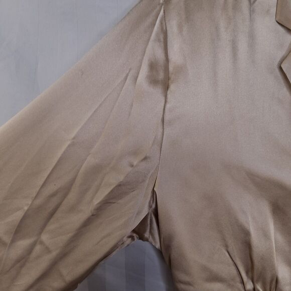 Silk Blouse Gold Tie Back Size XL August Silk Women's - Picture 5 of 9